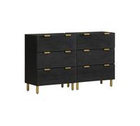 vidaXL Sideboards 2 pcs. noir 60x33x75 cm bois composite