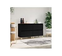vidaXL Buffets 2 pcs noir 60x35x70 cm bois d'ingénierie