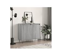 Vidaxl Buffets 2 Pcs Sonoma Gris 40x35x70 Cm Bois D'ingénierie Gris