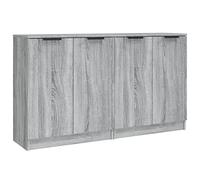 Vidaxl Buffets 2 Pcs Sonoma Gris 60x30x70 Cm Bois D'ingénierie Marron