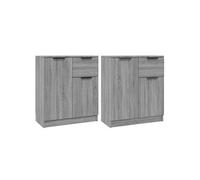 Buffets 2 pcs Sonoma gris 60x30x70 cm Bois d'ingénierie