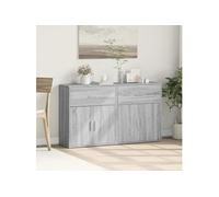 Buffets 2 pcs sonoma gris 60x31x70 cm bois d'ingénierie, armoire de rangement, meuble d'entrée, meuble d'appoint 3276551