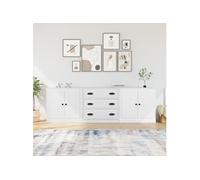 Vidaxl Buffets 3 Pcs Blanc Bois D'ingénierie Blanc