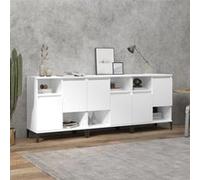 Buffets 3 pcs blanc 60x35x70 cm bois d ingénierie