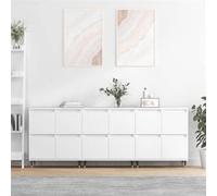 Vidaxl Buffets 3 Pcs Blanc Bois D'ingénierie Blanc
