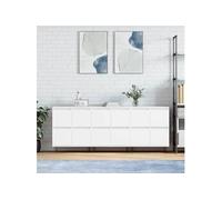 vidaXL Buffets 3 pcs Blanc Bois d'ingénierie 3190197 Blanc G