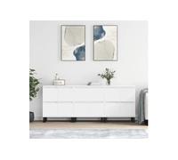 Vidaxl Buffets 3 Pcs Blanc Bois D'ingénierie Blanc