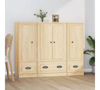 Buffets 3 pcs blanc bois d'ingénierie armoire armoire de rangement vidaXL