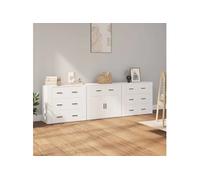 Buffets 3 pcs Blanc Bois d'ingénierie3185423