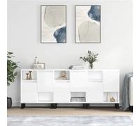 Vidaxl Buffets 3 Pcs Blanc Brillant Bois D'ingénierie Blanc