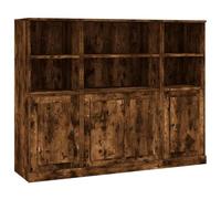 vidaXL Buffet 3 pièces chêne fumé en bois d'ingénierie Marron
