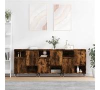 Vidaxl Buffets 3 Pcs Chêne Fumé Bois D'ingénierie Marron