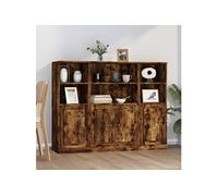 Vidaxl Buffets 3 Pcs Chêne Fumé Bois D'ingénierie Marron