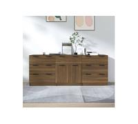 Vidaxl Buffets 3 Pcs Chêne Marron Bois D'ingénierie Marron