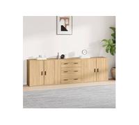 Vidaxl Buffets 3 Pcs Chêne Sonoma Bois D'ingénierie Marron