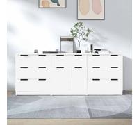 Buffets 3 pcs Chêne Sonoma Bois d'Ingénierie Armoires Latérales Salon vidaXL
