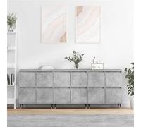 Vidaxl Buffets 3 Pcs Gris Béton Bois D'ingénierie Gris