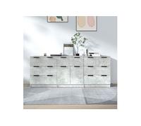 vidaXL Buffets 3 pcs Gris béton Bois d'ingénierie 3115799