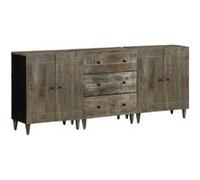 Buffets 3 pcs gris clair 60x33,5x75 cm bois de manguier massif armoire vidaXL