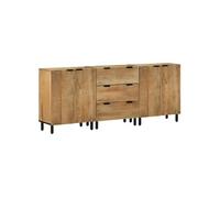 Buffets 3 pcs marron 60x33x75 cm bois massif de manguier