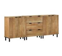 Buffets 3 pcs marron 60x33x75 cm bois massif de manguier Marron