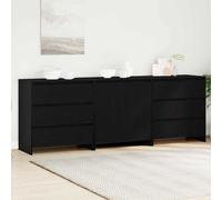 Buffets 3 Pièces En Bois D'ingénierie Chêne Noir De Vidaxl Noir