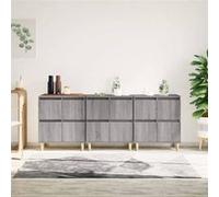 Buffets 3 pcs, Meuble de Rangement avec Compartiments, Armoire de Rangement , Organisateur Intérieur Salon, Scandinave, Sonoma Gris Bois d'Ingénierie