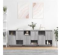 Vidaxl Buffets 3 Pcs Sonoma Gris Bois D'ingénierie Gris