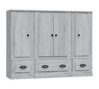 Buffets 3 pièces en Bois d'ingénierie Sonoma Gris, Meuble de Rangement avec tiroirs et Portes, Buffet pour Salon Salle à Manger Chambre Bureau, Console Commode vaisselier Pratique et élégant