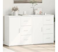 vidaXL Buffet armoire de rangement 2 pcs en bois d'ingénierie blanc 60x31x70 cm