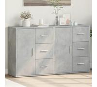 vidaXL Buffets armoire de rangement salon/chambre 2 pièces Bois d'ingénierie gris béton 60x31x70 cm