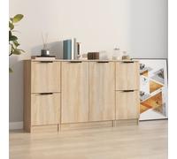 vidaXL Buffets 3 pcs, Armoires Latérales avec Rangement, Meubles de Salon Salle de Séjour Intérieur, Moderne, Chêne Sonoma Bois d'Ingénierie