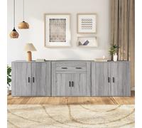 vidaXL Buffets 3 pcs – Meuble de rangement avec tiroir, Sonoma gris, bois d'ingénierie