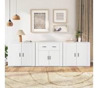 Buffets Armoires Rangement Salle de Séjour 3 pcs Blanc Bois d'Ingénierie vidaXL