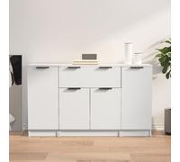 Vidaxl Buffets 3 Pcs Blanc Bois D'ingénierie Blanc