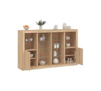Vidaxl Buffets Avec Lumières Led 3 Pcs Chêne Sonoma Bois D'ingénierie Marron