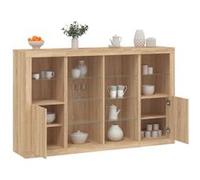Buffets avec lumières LED 3 pcs chêne sonoma bois d ingénierie Marron G