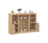 Buffets avec lumières LED 3 pcs chêne sonoma bois d'ingénierie, meuble buffet, meuble de rangement de cuisine, meuble 3209130