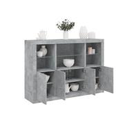 Buffet bas - VIDAXL - 3 pcs - Gris béton - Bois d'ingénierie - Éclairage LED réglable