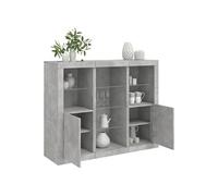 vidaXL Buffets avec lumières LED 3 pcs gris béton bois d'ingénierie