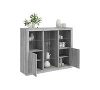 vidaXL Buffets avec lumières LED 3 pcs sonoma gris bois d'ingénierie