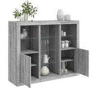 vidaXL Buffets avec lumières LED 3 pcs sonoma gris bois d'ingénierie