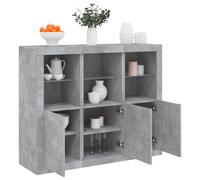vidaXL Buffets 3 pièces armoire de salon avec lumières LED bois d'ingénierie gris béton