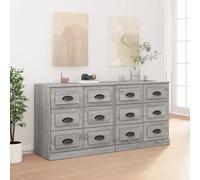 vidaXL Buffets 2 pcs sonoma gris bois d'ingénierie 3185285