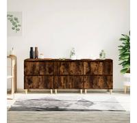 Vidaxl Buffets 2 Pcs Chêne Fumé 60x35x70 Cm Bois D'ingénierie Marron
