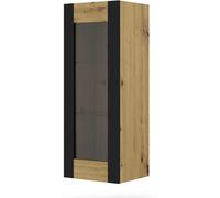 BUFFETS VITRINE CHÊNE AVEC CADRES NOIR 125X48X40CM MONDI