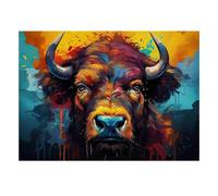 Buffle Corne Couleur 1000 Pièces Mini Puzzle pour Adultes Difficile | 52x38cm Carton Décor Salon Structure Durable Cadeau Ami Entraînement Cérébral