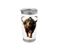 Buffle d'Afrique Buffle Noir des Savanes Afrique Buffles Gobelet isotherme en acier inoxydable double paroi