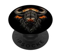 Buffle d'Afrique Buffle Noir des Savanes Afrique Buffles PopSockets PopGrip Adhésif
