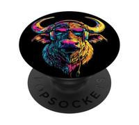 Buffle d'Afrique Buffle Noir des Savanes Afrique Buffles PopSockets PopGrip Adhésif